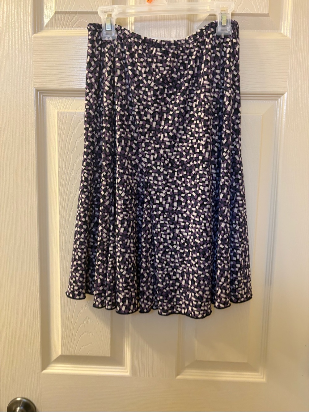 Petite Sophisticate Women’s Navy Patterned A-Line Skirt Size M